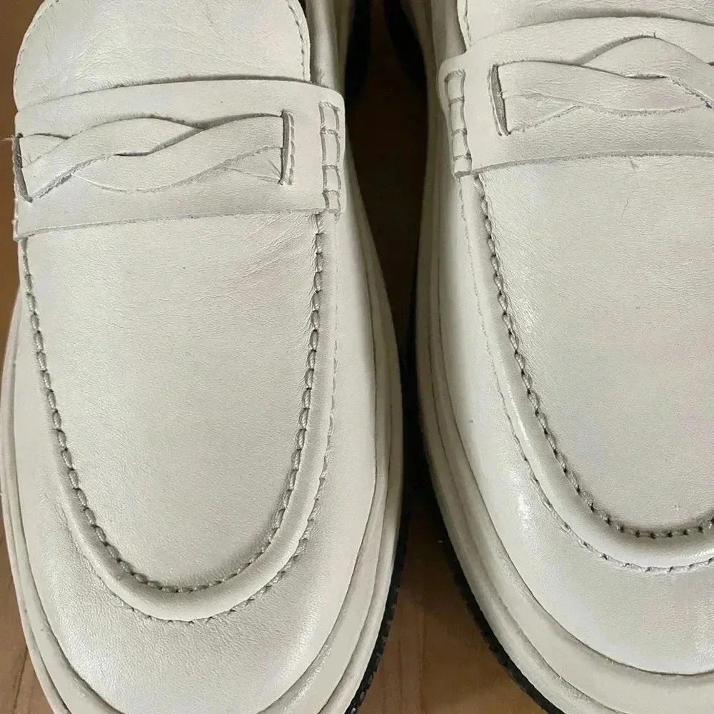 New Sperry Highland White Leather Upper Penny Loafer Platform Academia Preppy9.5 - Picture 6 of 15